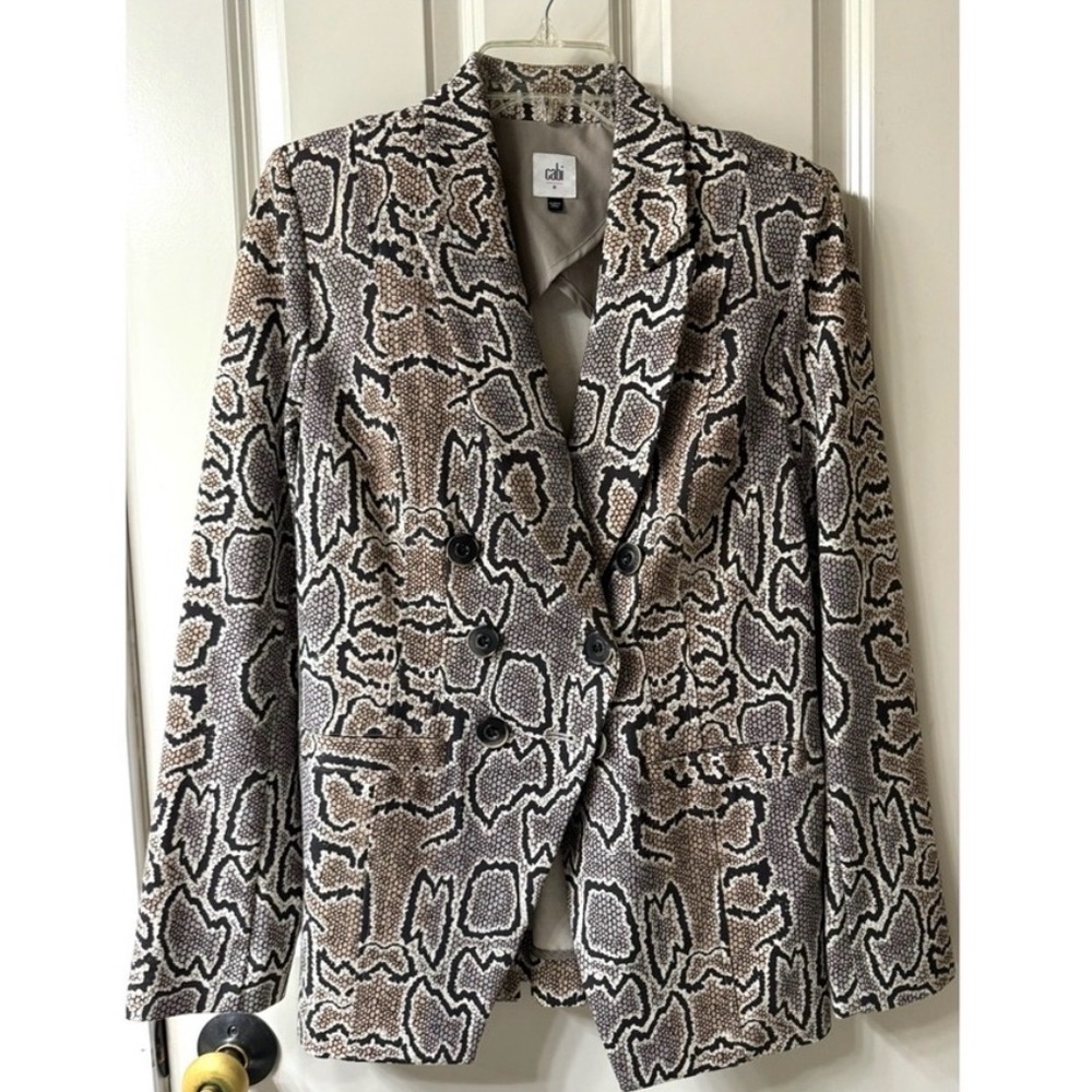 CAbi Python Print Double Breasted Blazer Jacket S… - image 2